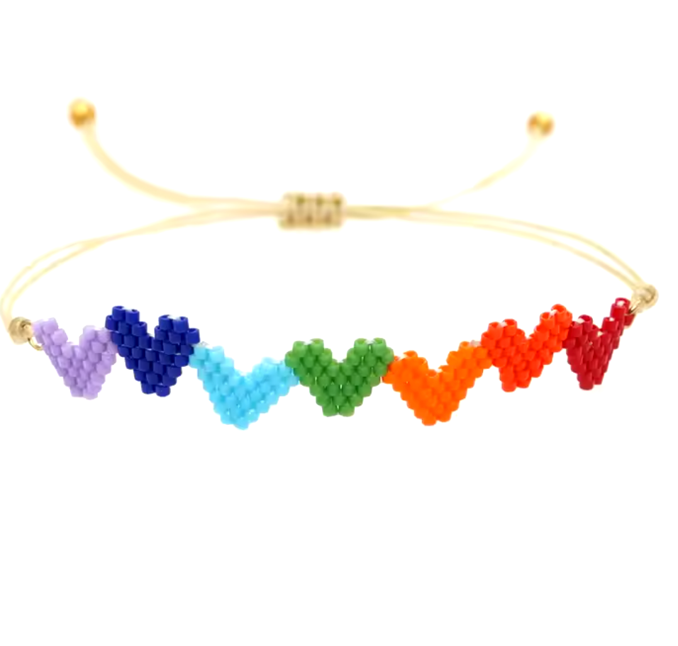 Rainbow Hearts Bracelet